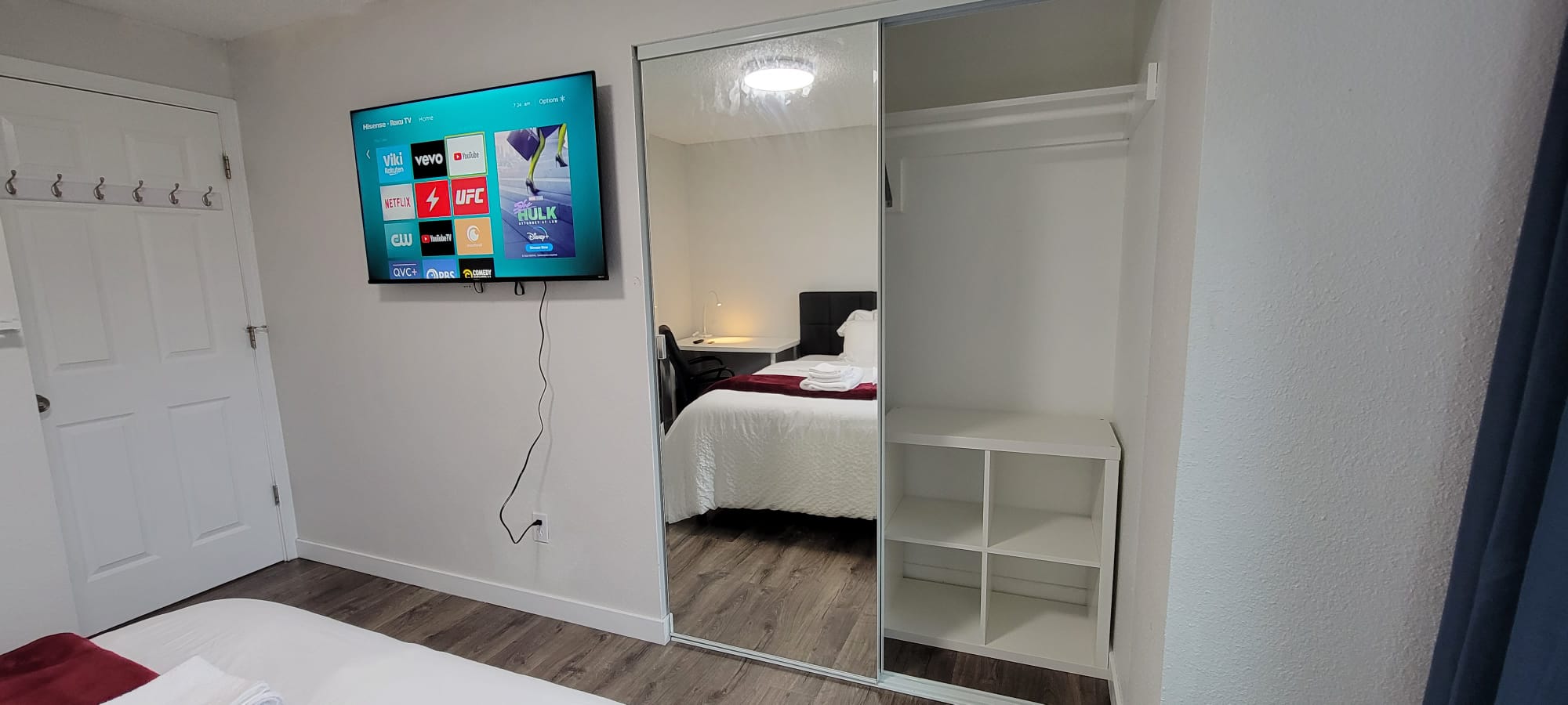 4K smart TV and wardrobe