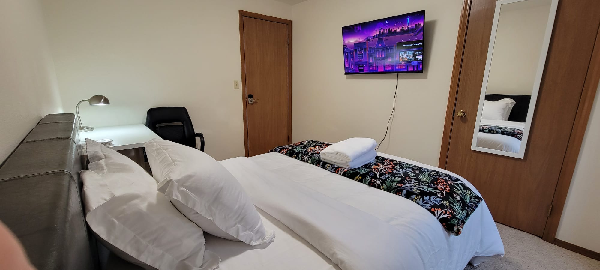4k smart TV in bedroom
