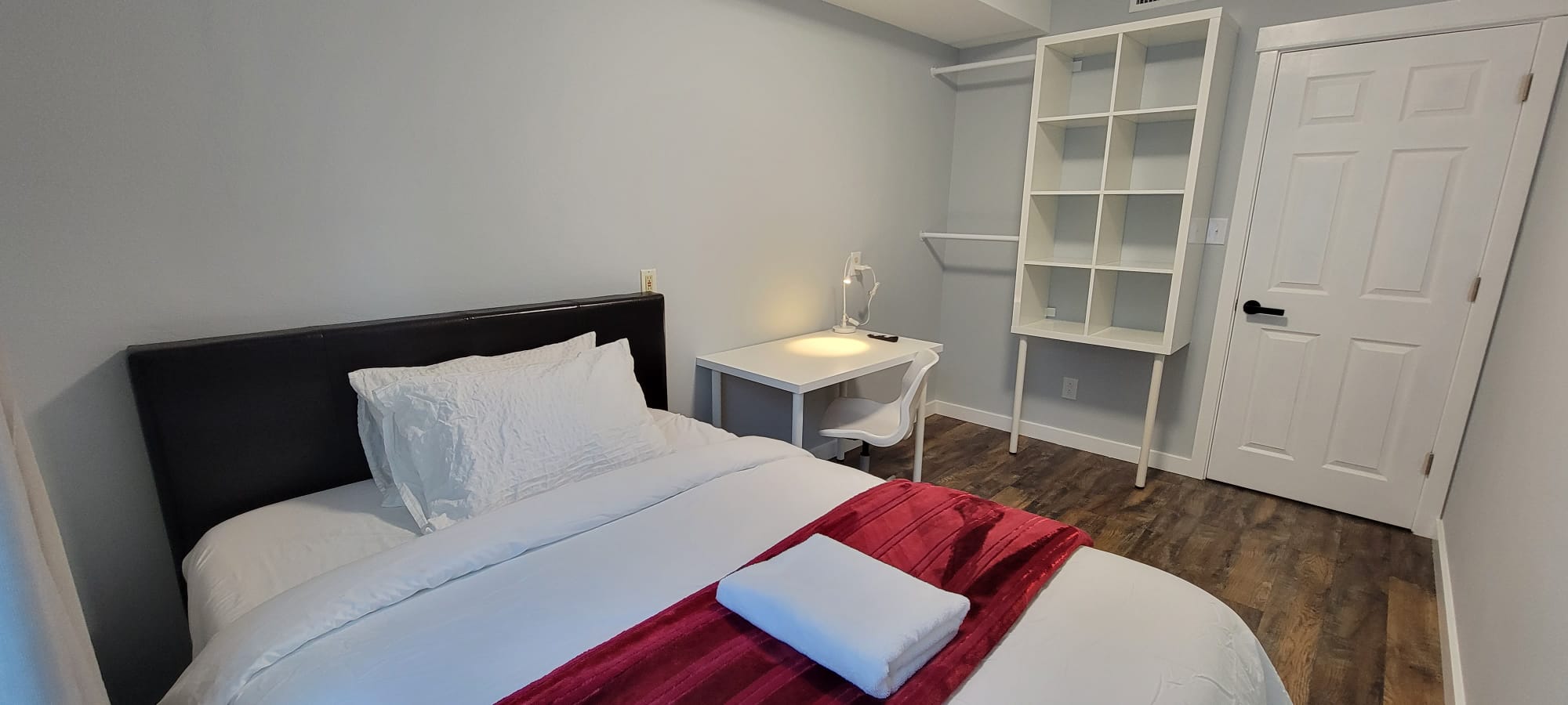 Dedicated workspace and wardrobe