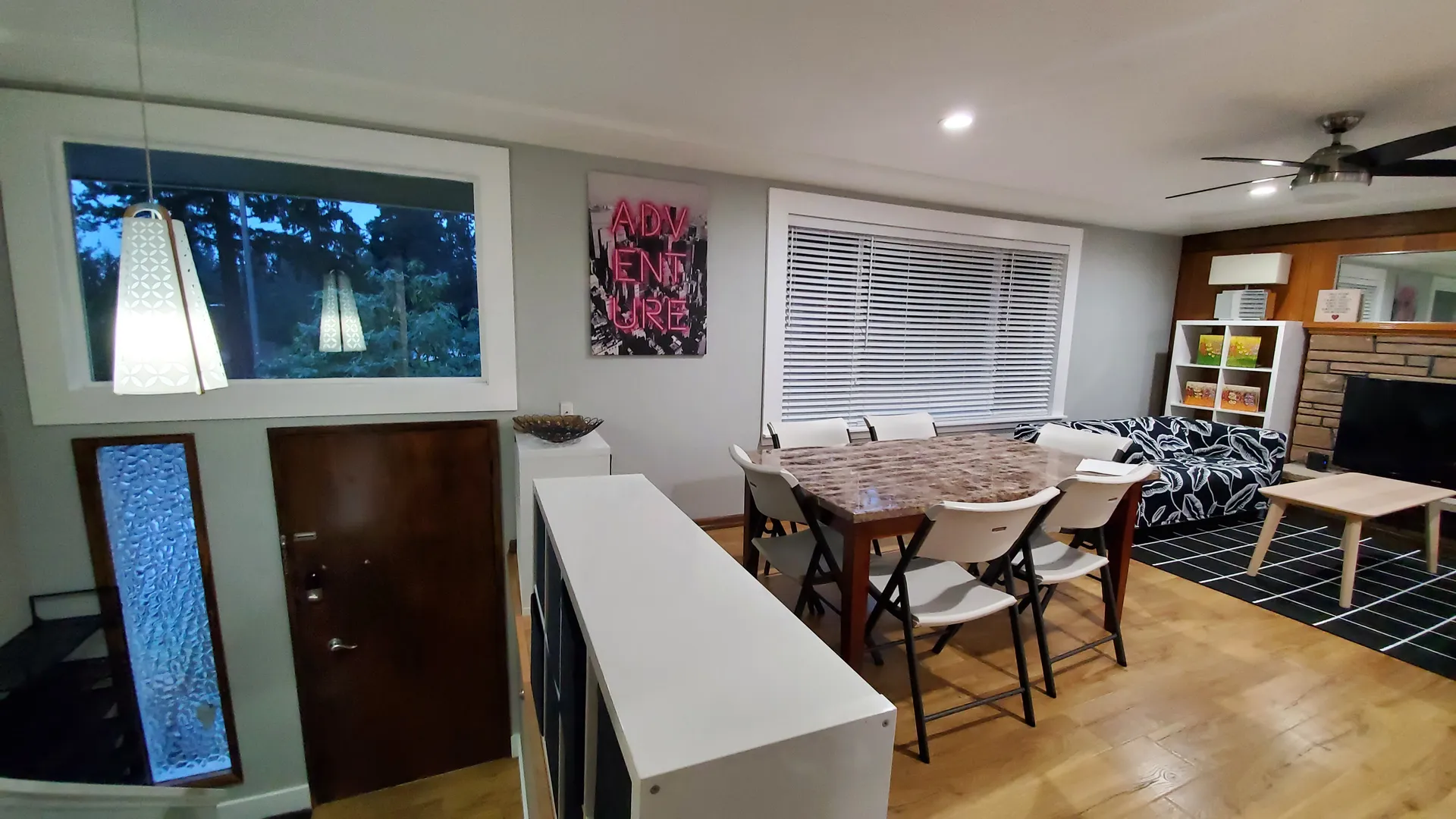 Entry hall visible from the common living area